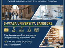 S-VYASA University | Rated A+ college in Bsc, BCA, BBA, Bcom, Engineering, MBA college, Bengaluru, Karnataka