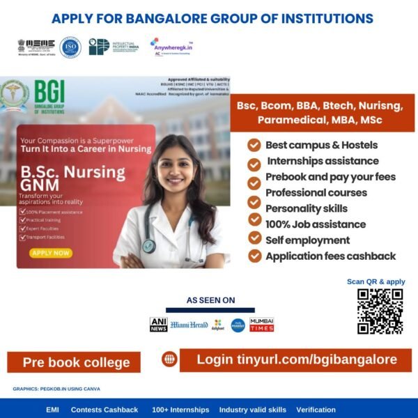 Bangalore Group of Institutions (BGI), Bengaluru) ,eligibility, hostel, application fees, degrees | Best Bsc, BBA, Paramedical, B.tech, MBA college by Bangalore University